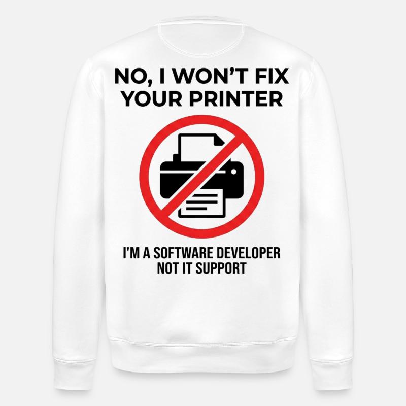 Programmierer: kein IT-Support - Stanley/Stella Unisex Bio-Sweatshirt ROLLER - Weiß