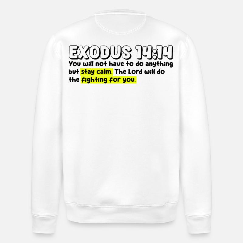 Exode 14:14 | Citation de la Bible - Sweat bio ROLLER Stanley/Stella Unisexe - blanc