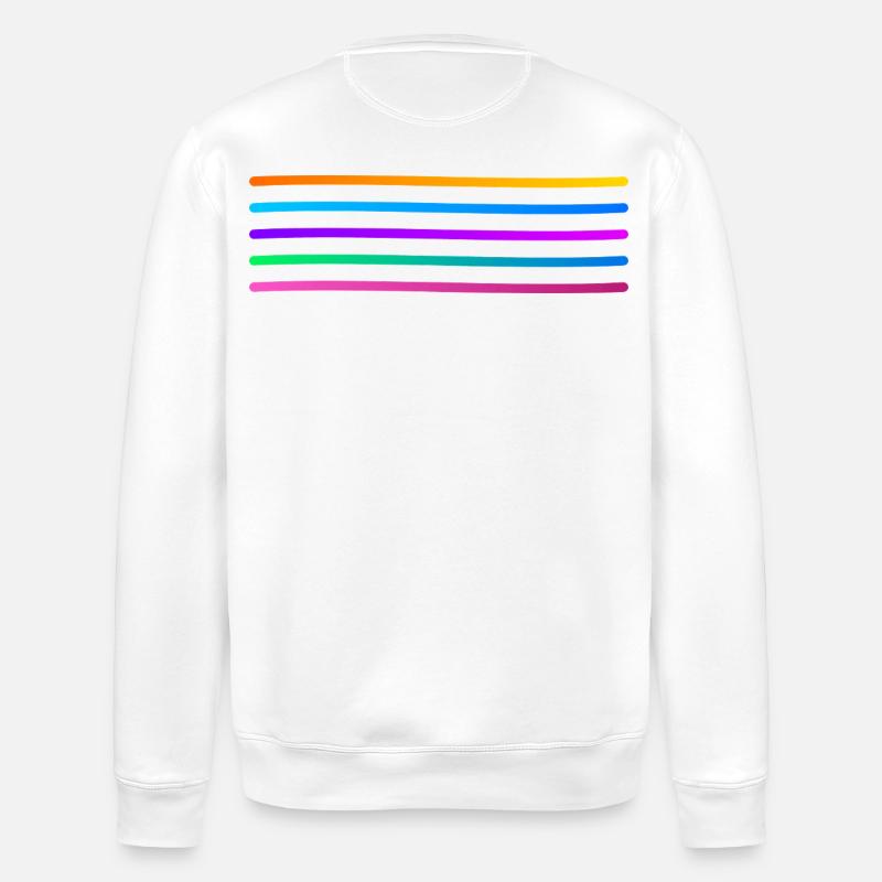Rainbow Stripe Pattern - Stanley/Stella ROLLER Unisex Organic Sweatshirt - white