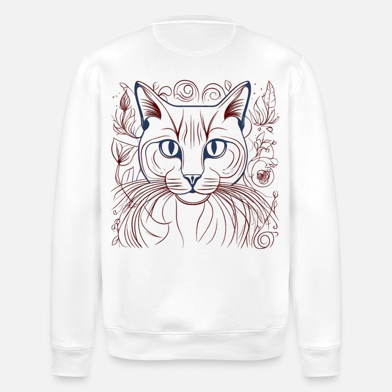 Katze Katzen Tiger - Stanley/Stella Unisex Bio-Sweatshirt ROLLER - Weiß