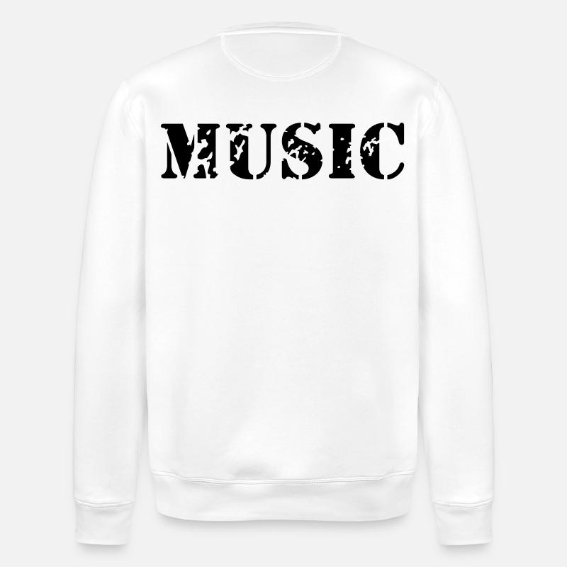 music as a stamp print design - Stanley/Stella ROLLER Unisex Organic Sweatshirt - white