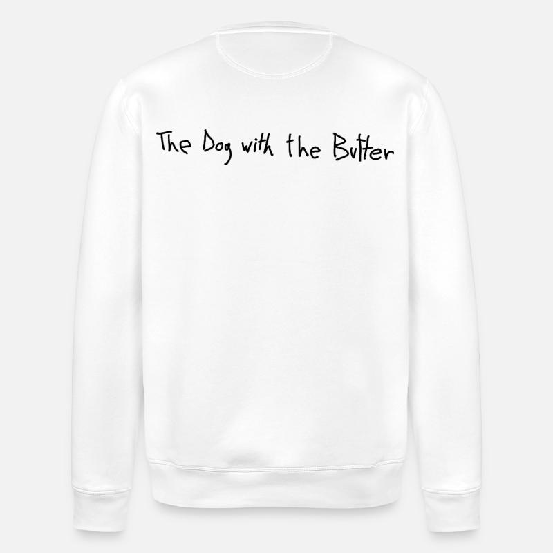 Der Hund mit der Butter. - Stanley/Stella Unisex Bio-Sweatshirt ROLLER - Weiß