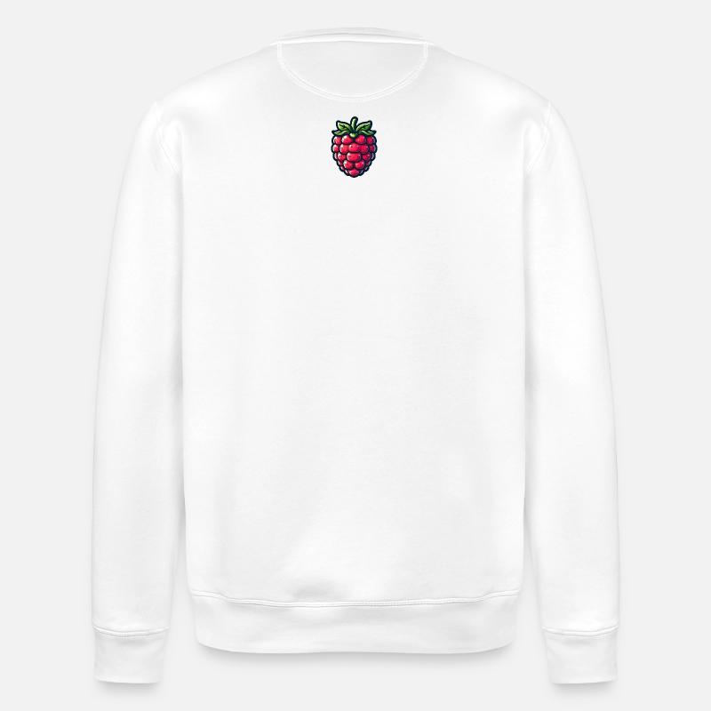 Himbeere Pop Cartoon Rot - Stanley/Stella Unisex Bio-Sweatshirt ROLLER - Weiß