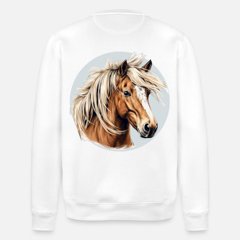 Cheval Haflinger - Sweat bio ROLLER Stanley/Stella Unisexe - blanc
