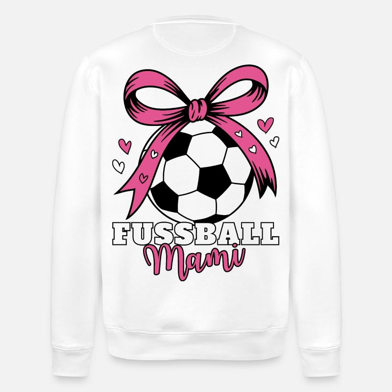 Fußball Mami Pink Schleife - Stanley/Stella Unisex Bio-Sweatshirt ROLLER - Weiß
