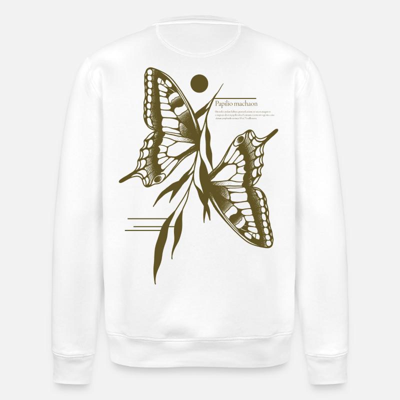 Papillon à queue d’aronde - Variante - Sweat bio ROLLER Stanley/Stella Unisexe - blanc