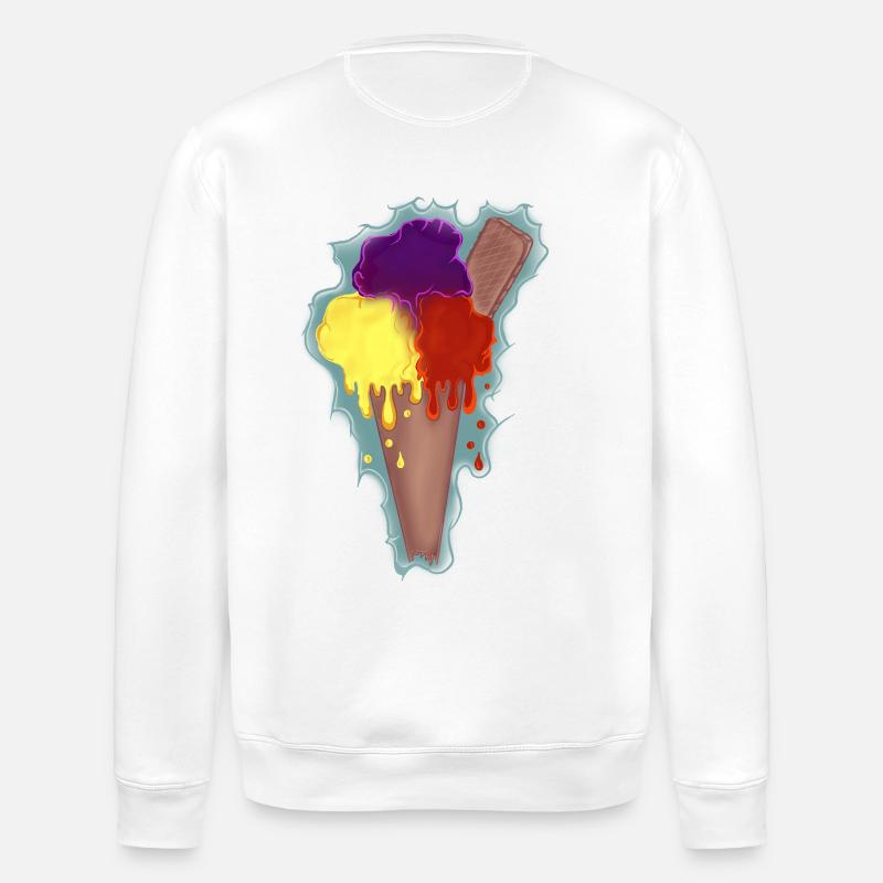 Regenbogen Eis  - Stanley/Stella Unisex Bio-Sweatshirt ROLLER - Weiß