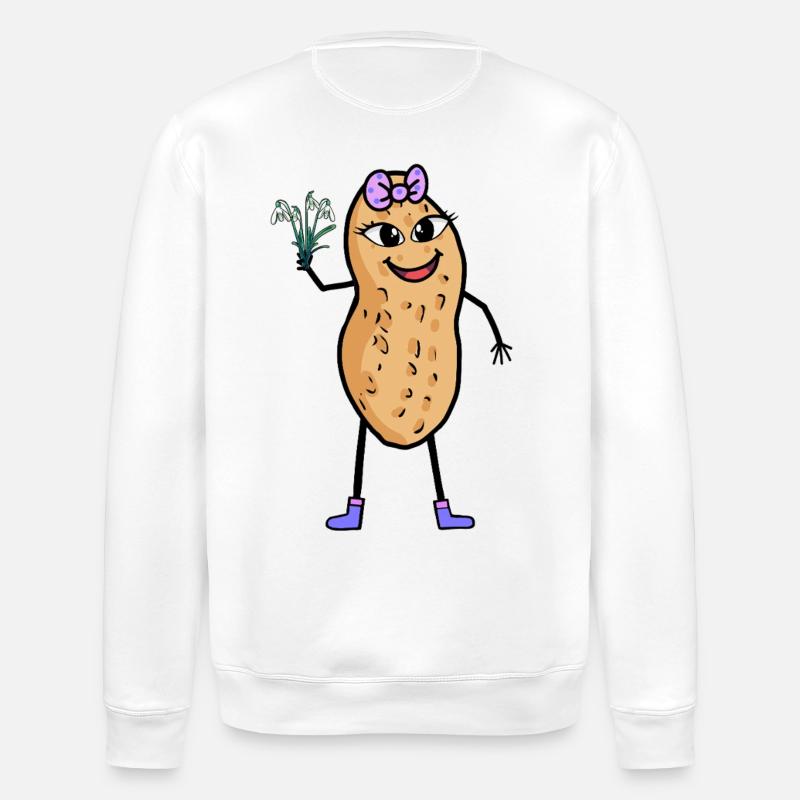 Spring Garden Peanut Snowdrop Nature - Stanley/Stella ROLLER Unisex Organic Sweatshirt - white