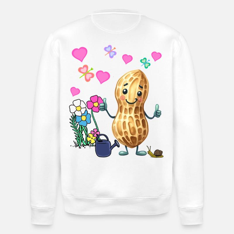 Cacahuète Printemps Jardin Fleurs Enfants - Sweat bio ROLLER Stanley/Stella Unisexe - blanc