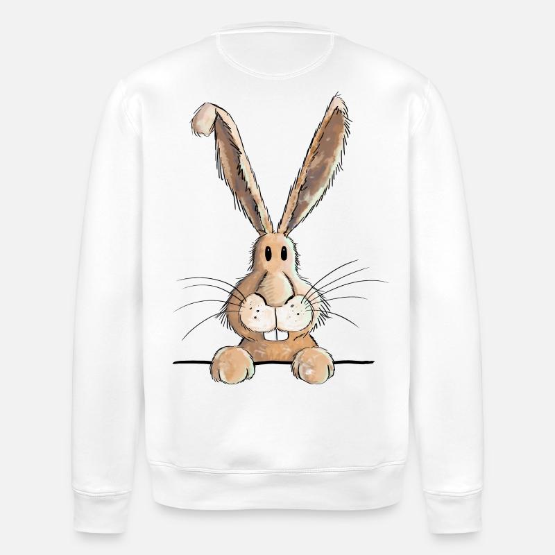 Lustiger Hase - Stanley/Stella Unisex Bio-Sweatshirt ROLLER - Weiß
