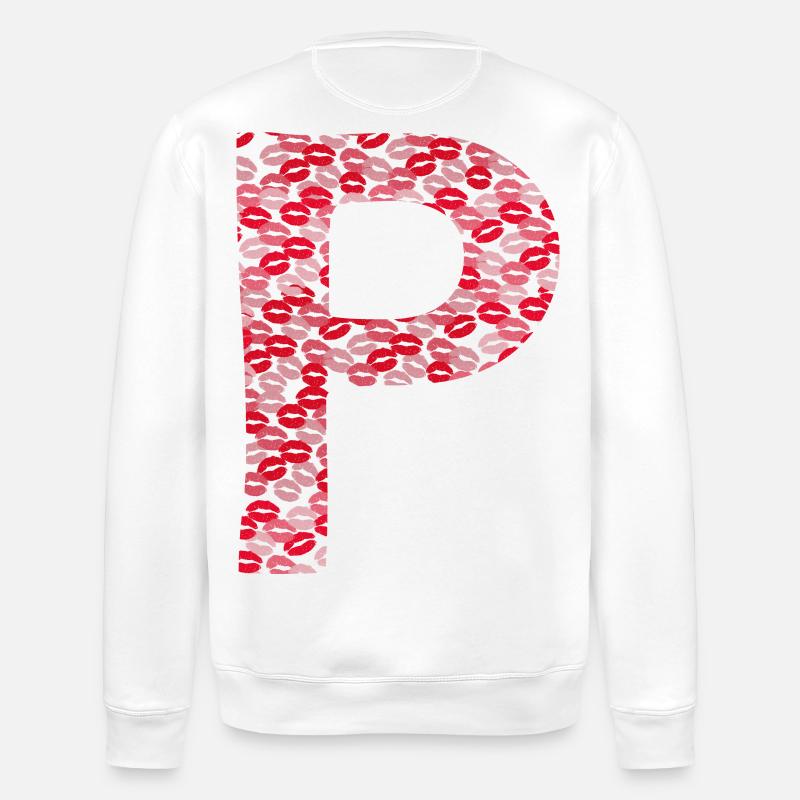 Buchstabe P - Kuss-T-Shirt - Stanley/Stella Unisex Bio-Sweatshirt ROLLER - Weiß