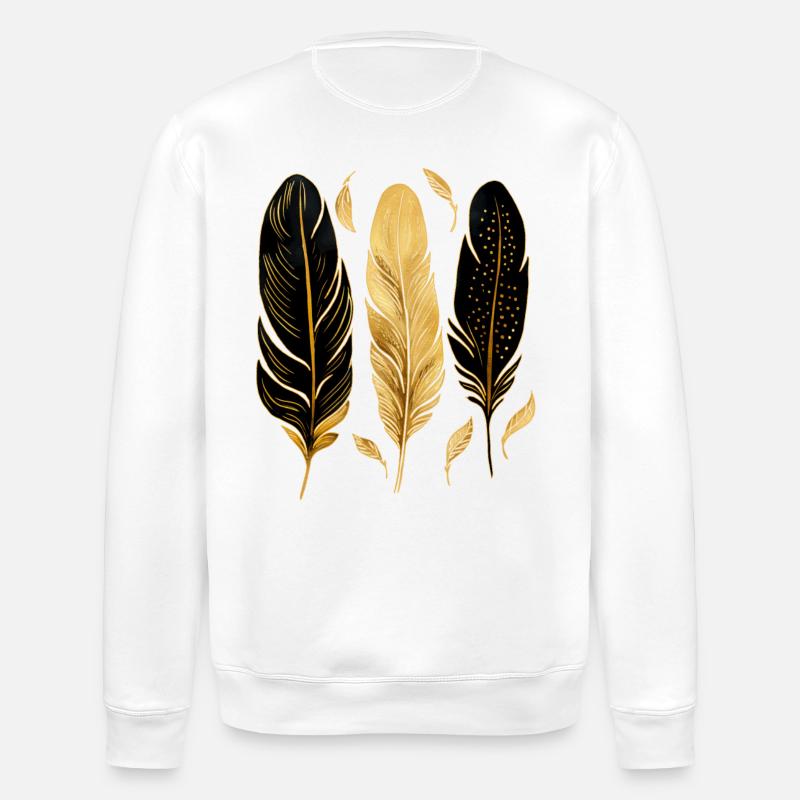 Goldene Federn - Stanley/Stella Unisex Bio-Sweatshirt ROLLER - Weiß