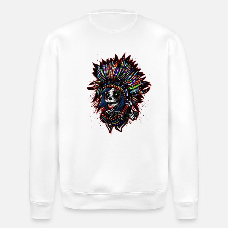 indien skull - Sweat bio ROLLER Stanley/Stella Unisexe - blanc