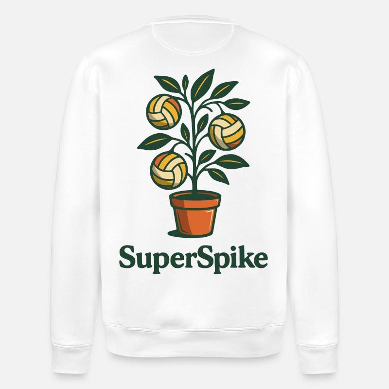 SuperSpike | Volley-ball citronnier - Sweat bio ROLLER Stanley/Stella Unisexe - blanc
