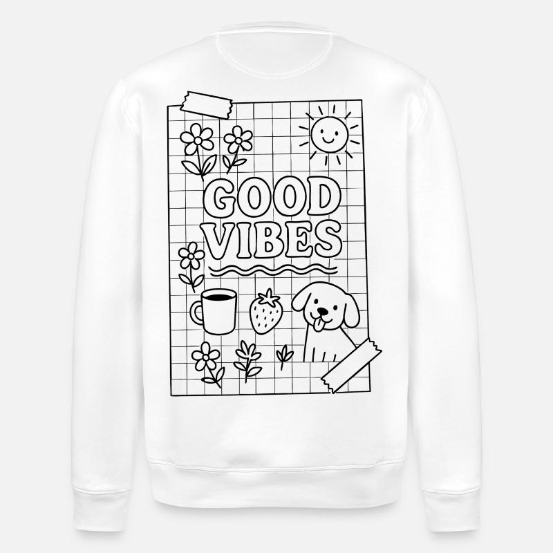 Bonnes vibrations - Sweat bio ROLLER Stanley/Stella Unisexe - blanc