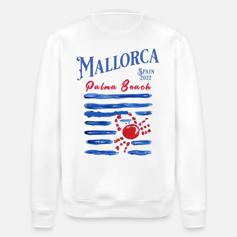 Mallorca 2022 Palma Beach Crabe - Sweat bio ROLLER Stanley/Stella Unisexe - blanc