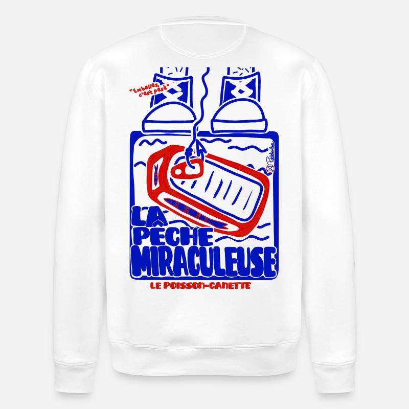 Pêche Miraculeuse Retro - Sweat bio ROLLER Stanley/Stella Unisexe - blanc