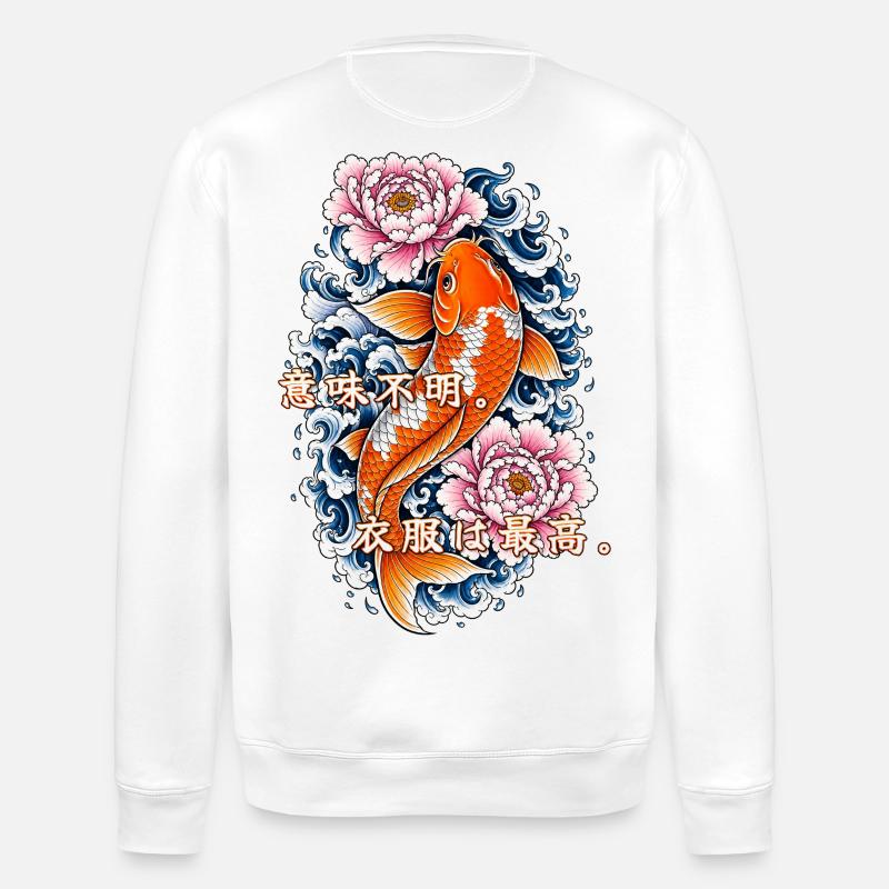 Ahnungsloser Koi - Stanley/Stella Unisex Bio-Sweatshirt ROLLER - Weiß