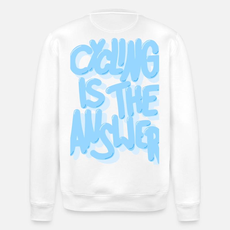 Cycling_is_the_answer_babyblau - Sweat bio ROLLER Stanley/Stella Unisexe - blanc