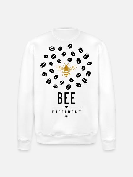 Golden bee on black - Stanley/Stella ROLLER Unisex Organic Sweatshirt - white