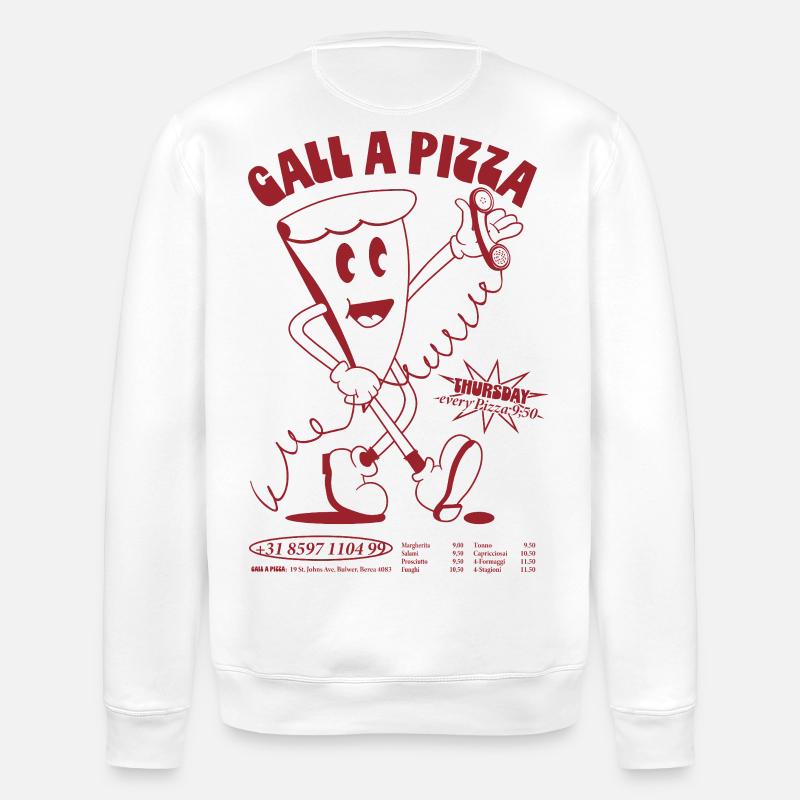 Call A Pizza - Sweat bio ROLLER Stanley/Stella Unisexe - blanc