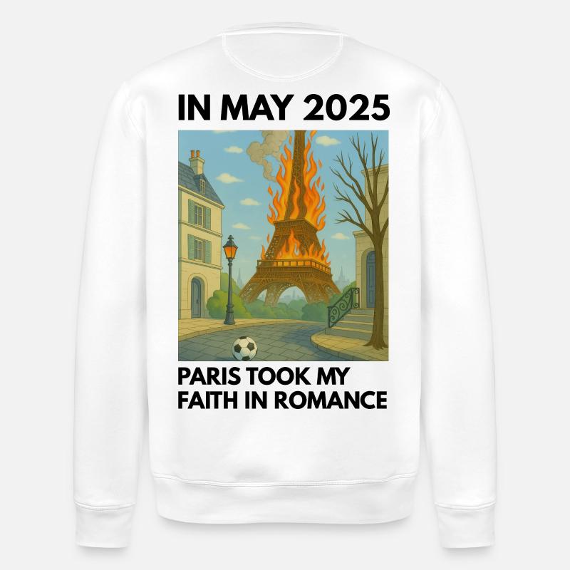 La Tour Eiffel en feu - Sweat bio ROLLER Stanley/Stella Unisexe - blanc