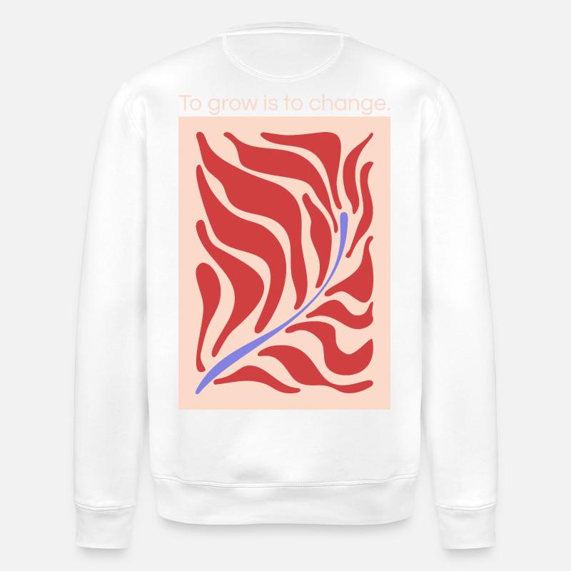 Growth through change – leaf shape pattern - Stanley/Stella ROLLER Unisex Organic Sweatshirt - white