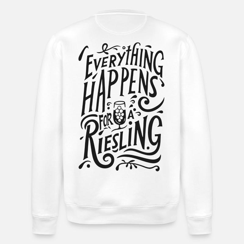 everything happens for a riesling! - Stanley/Stella Unisex Bio-Sweatshirt ROLLER - Weiß