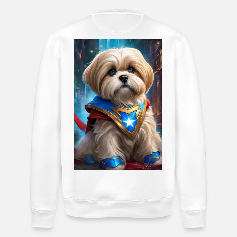 Hero Pup Starcrest Umhang - Stanley/Stella Unisex Bio-Sweatshirt ROLLER - Weiß