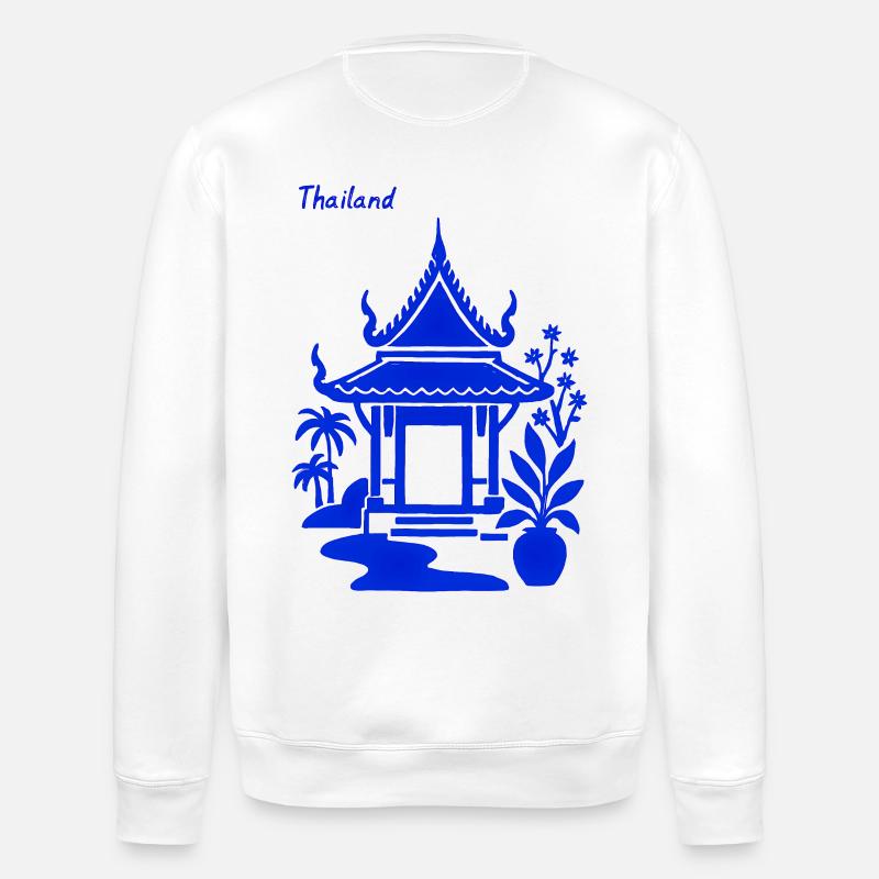 Blauer Thailändischer Pavillon - Stanley/Stella Unisex Bio-Sweatshirt ROLLER - Weiß