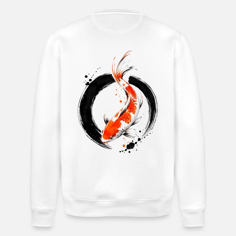Zen Koi Ink Circle - Stanley/Stella Unisex Bio-Sweatshirt ROLLER - Weiß