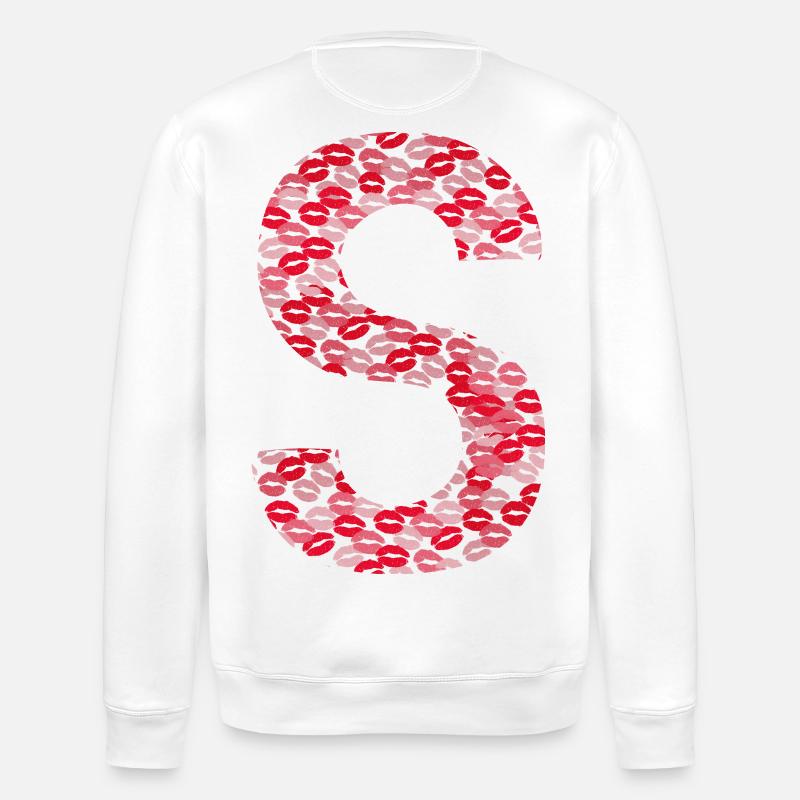 Lettre S - cadeau initial prénom - Sweat bio ROLLER Stanley/Stella Unisexe - blanc
