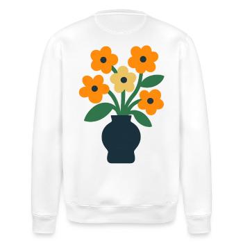 Blumenvase - Stanley/Stella Unisex Bio-Sweatshirt ROLLER - Weiß - Hinten - Nik (191cm)