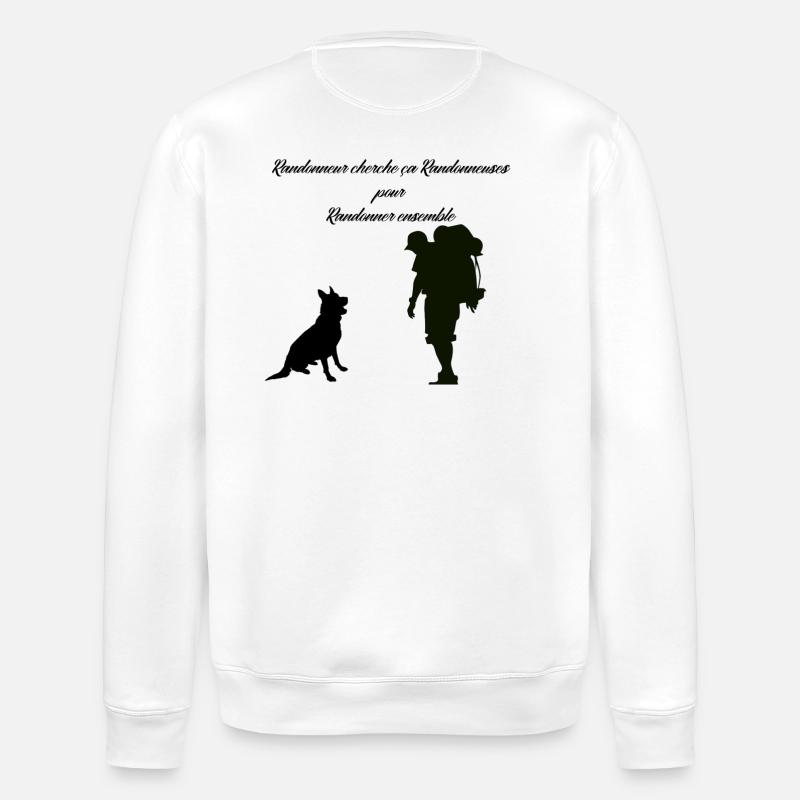 hiker looking for hiker - Stanley/Stella ROLLER Unisex Organic Sweatshirt - white