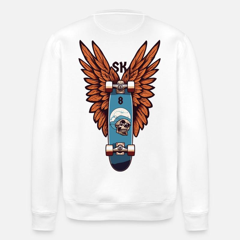 Skater SK8 - Stanley/Stella Unisex Bio-Sweatshirt ROLLER - Weiß