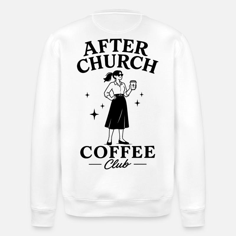 After Church Coffee - Stanley/Stella Unisex Bio-Sweatshirt ROLLER - Weiß