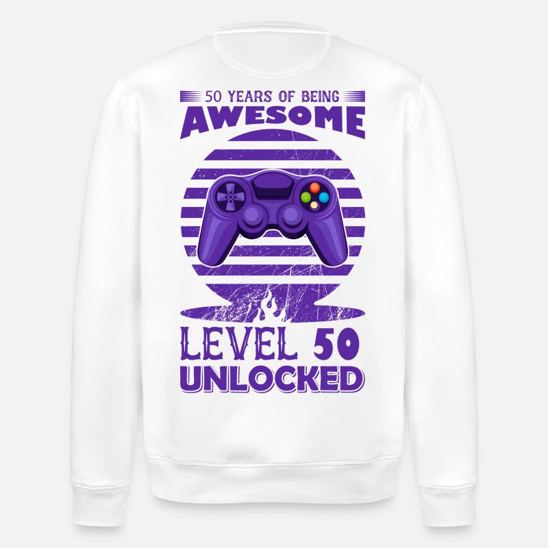 Retro Gaming Controller Motif - Stanley/Stella ROLLER Unisex Organic Sweatshirt - white