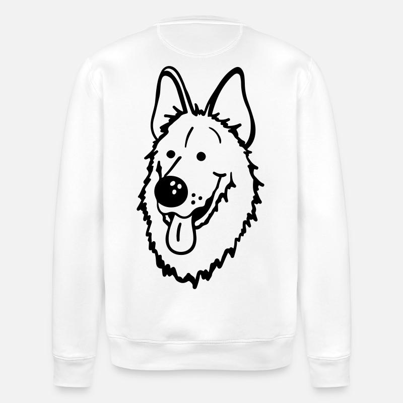Lustiger Deutscher Schäferhund - Stanley/Stella Unisex Bio-Sweatshirt ROLLER - Weiß