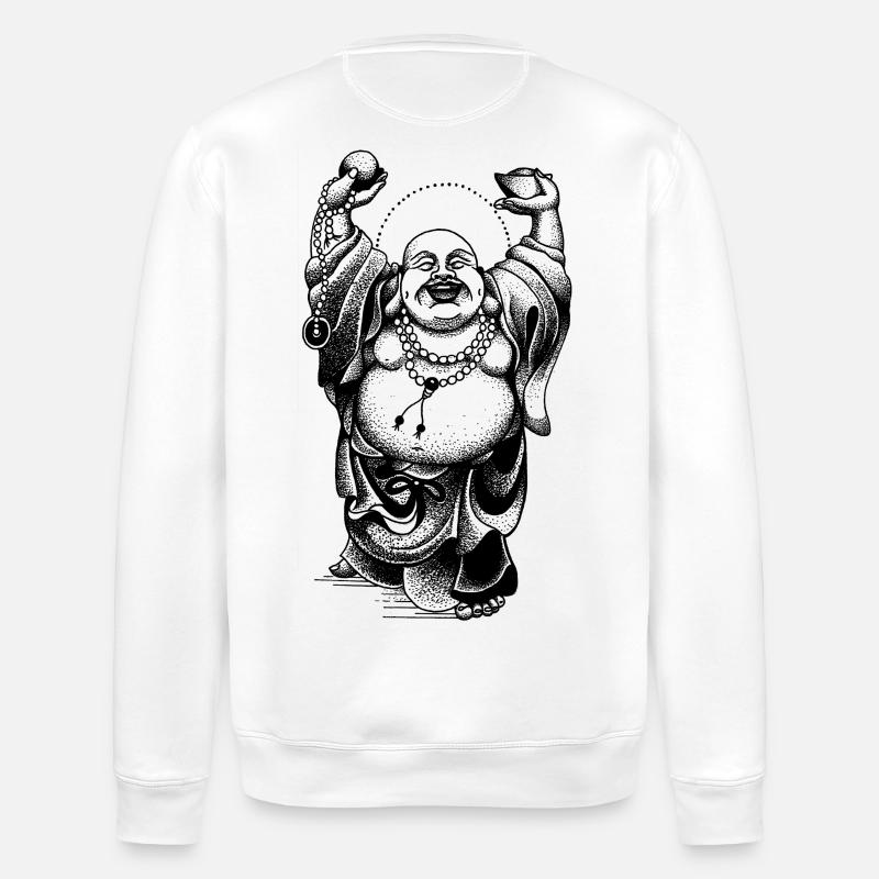 Happy Buddha - Stanley/Stella Unisex Bio-Sweatshirt ROLLER - Weiß