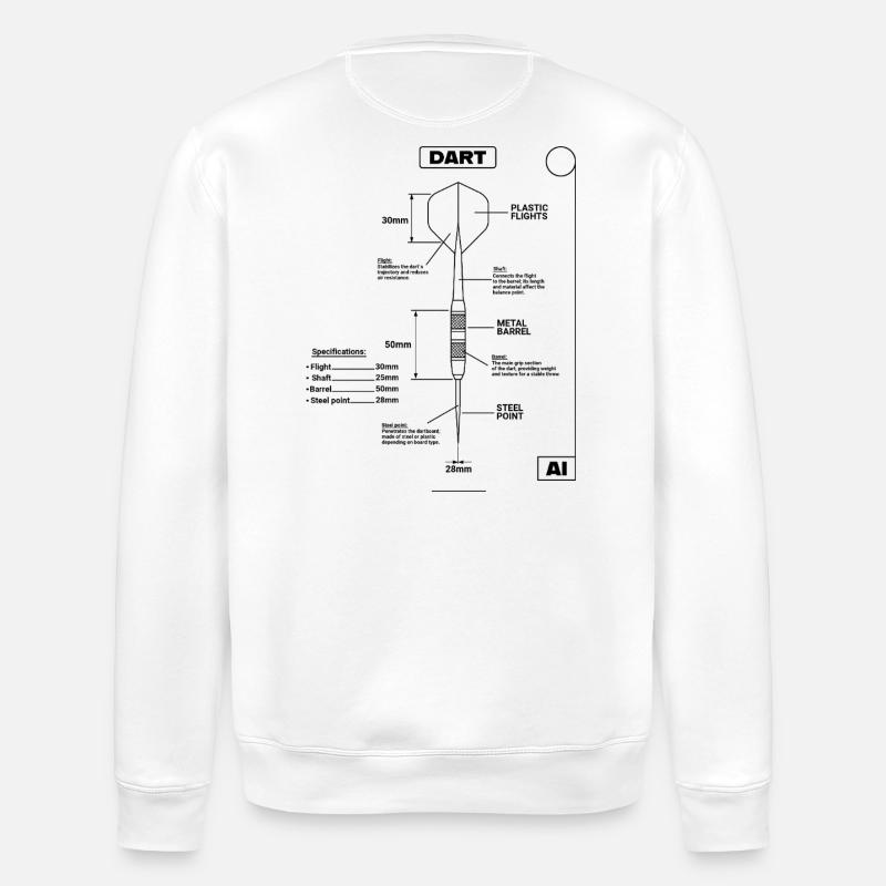 Plan de Fléchettes, Fléchettes - Sweat bio ROLLER Stanley/Stella Unisexe - blanc