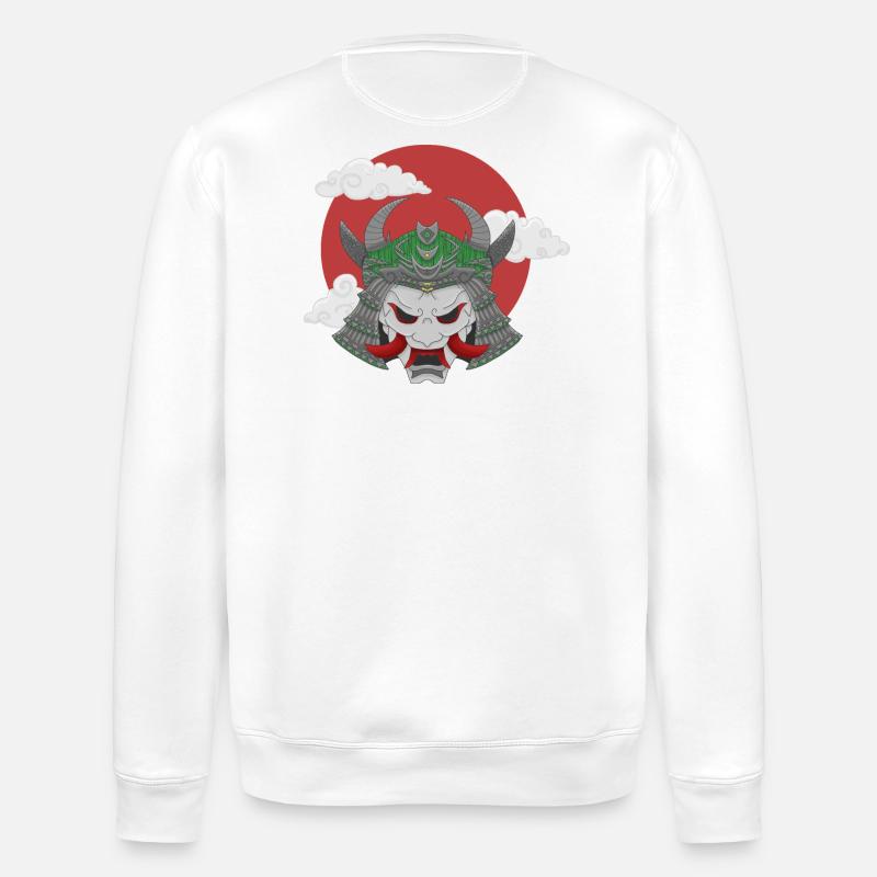 Oni x Samurai Grey Green - Stanley/Stella ROLLER Unisex Organic Sweatshirt - white