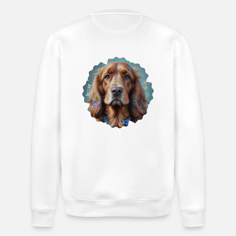 COCKER HUND - Stanley/Stella Unisex Bio-Sweatshirt ROLLER - Weiß