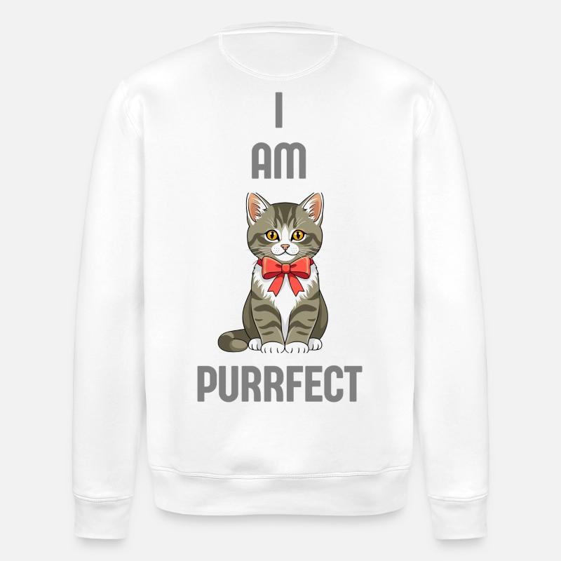 Sigura Design Katze - Stanley/Stella Unisex Bio-Sweatshirt ROLLER - Weiß