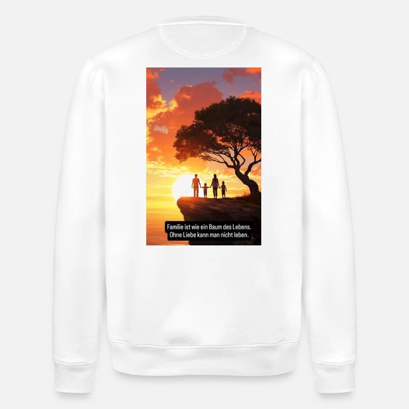Arbre généalogique coucher de soleil Design - Sweat bio ROLLER Stanley/Stella Unisexe - blanc