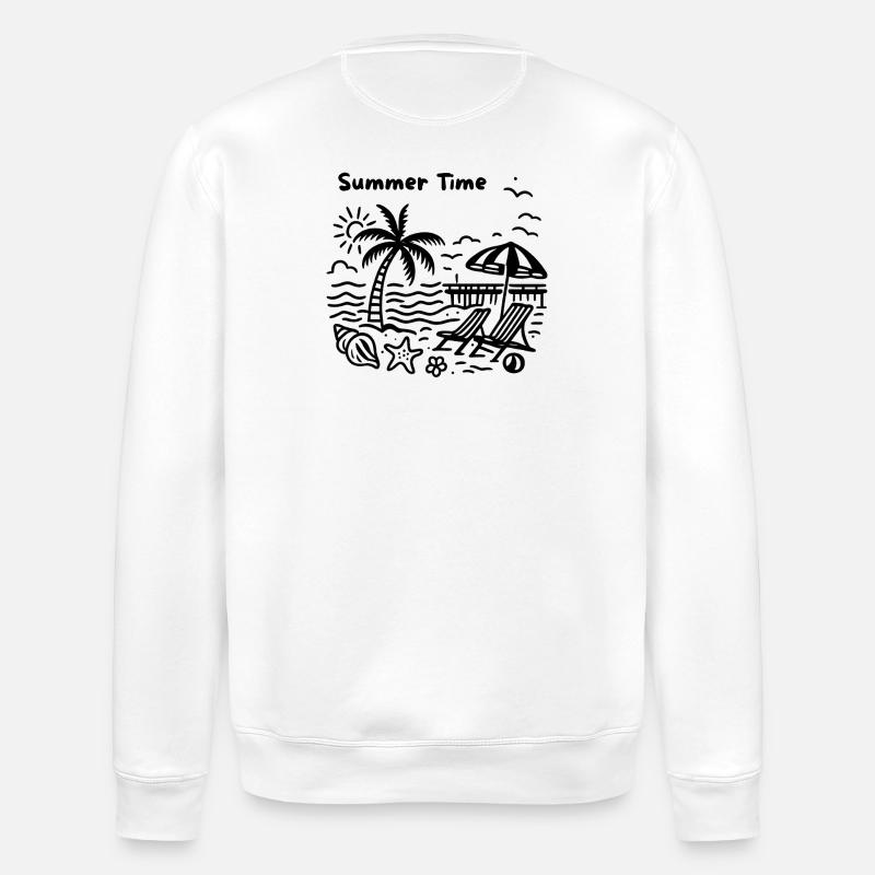 Palm Beach Pier - Conception estivale - Sweat bio ROLLER Stanley/Stella Unisexe - blanc