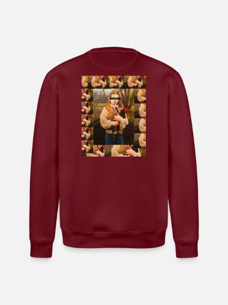 Chicken Love in the Woods - Stanley/Stella ROLLER Unisex Organic Sweatshirt - white