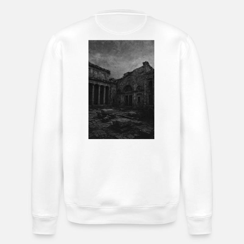 Ruine monochrome en décomposition - Sweat bio ROLLER Stanley/Stella Unisexe - blanc