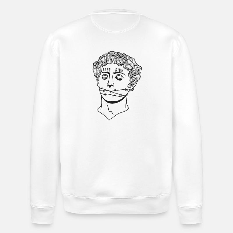 Letzte Fahrt Maske mit Stacheldraht - Stanley/Stella Unisex Bio-Sweatshirt ROLLER - Weiß
