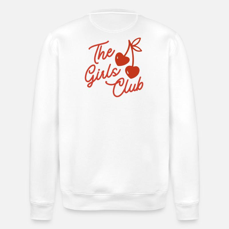 Das Mädchenclub-Kirsch-Skript - Stanley/Stella Unisex Bio-Sweatshirt ROLLER - Weiß