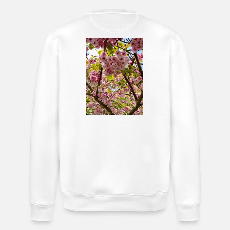 Kirschblütenzauber im Frühling - Stanley/Stella Unisex Bio-Sweatshirt ROLLER - Weiß